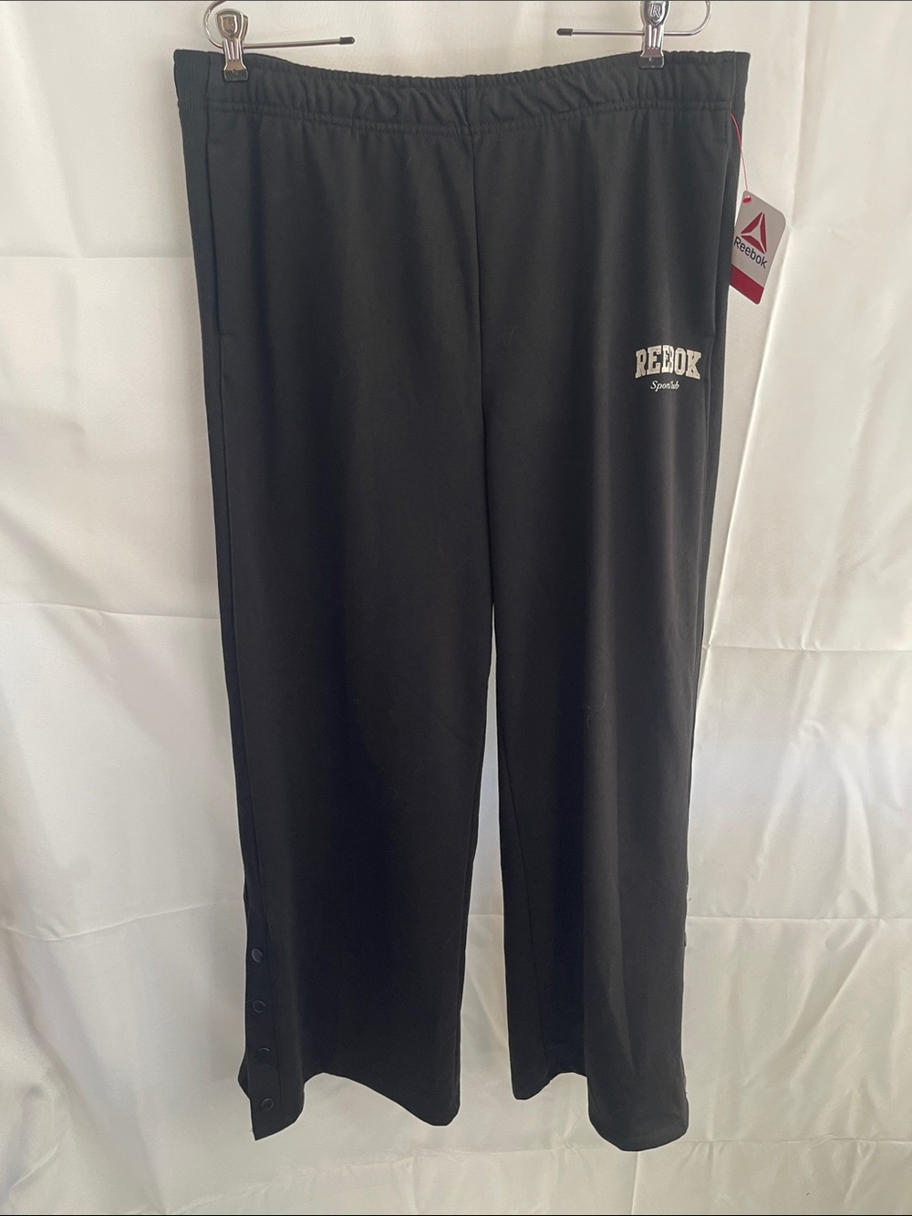 Reebok Men’s Black Snap-Leg All Season Track Pants Size XL NWT